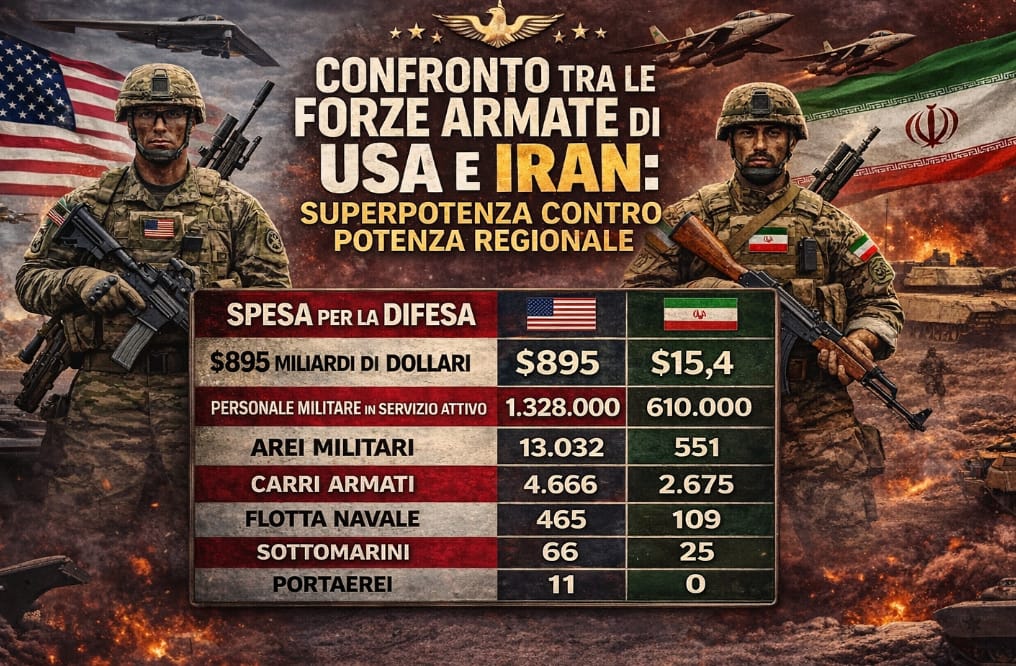 Il confronto tra le forze armate di Stati Uniti e Iran: potenza globale contro potenza regionale
