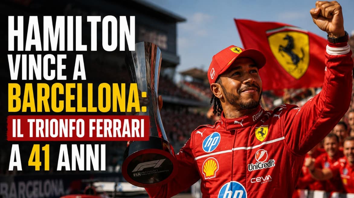 Hamilton vince a Barcellona: il trionfo Ferrari a 41 anni