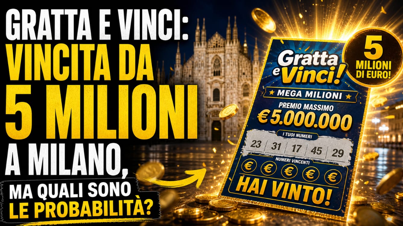 Gratta e Vinci: vincita da 5 milioni a Milano, ma quali sono le probabilità?