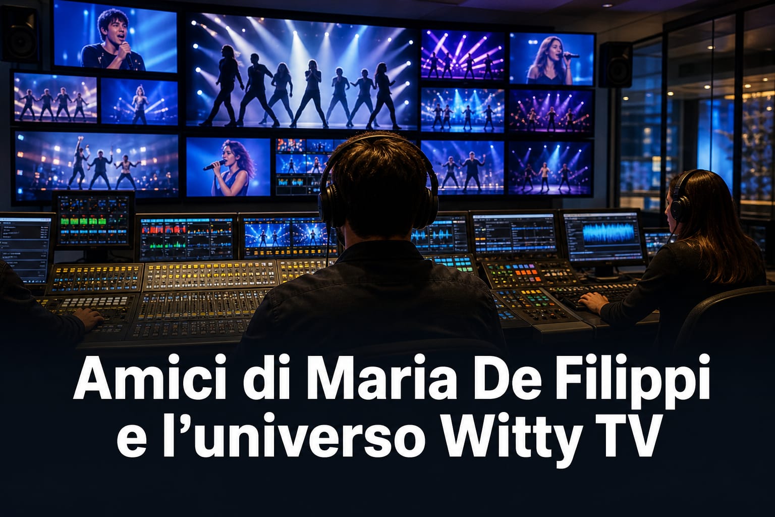 Grafica editoriale sui programmi di Maria De Filippi come Amici e i contenuti digitali di Witty TV.