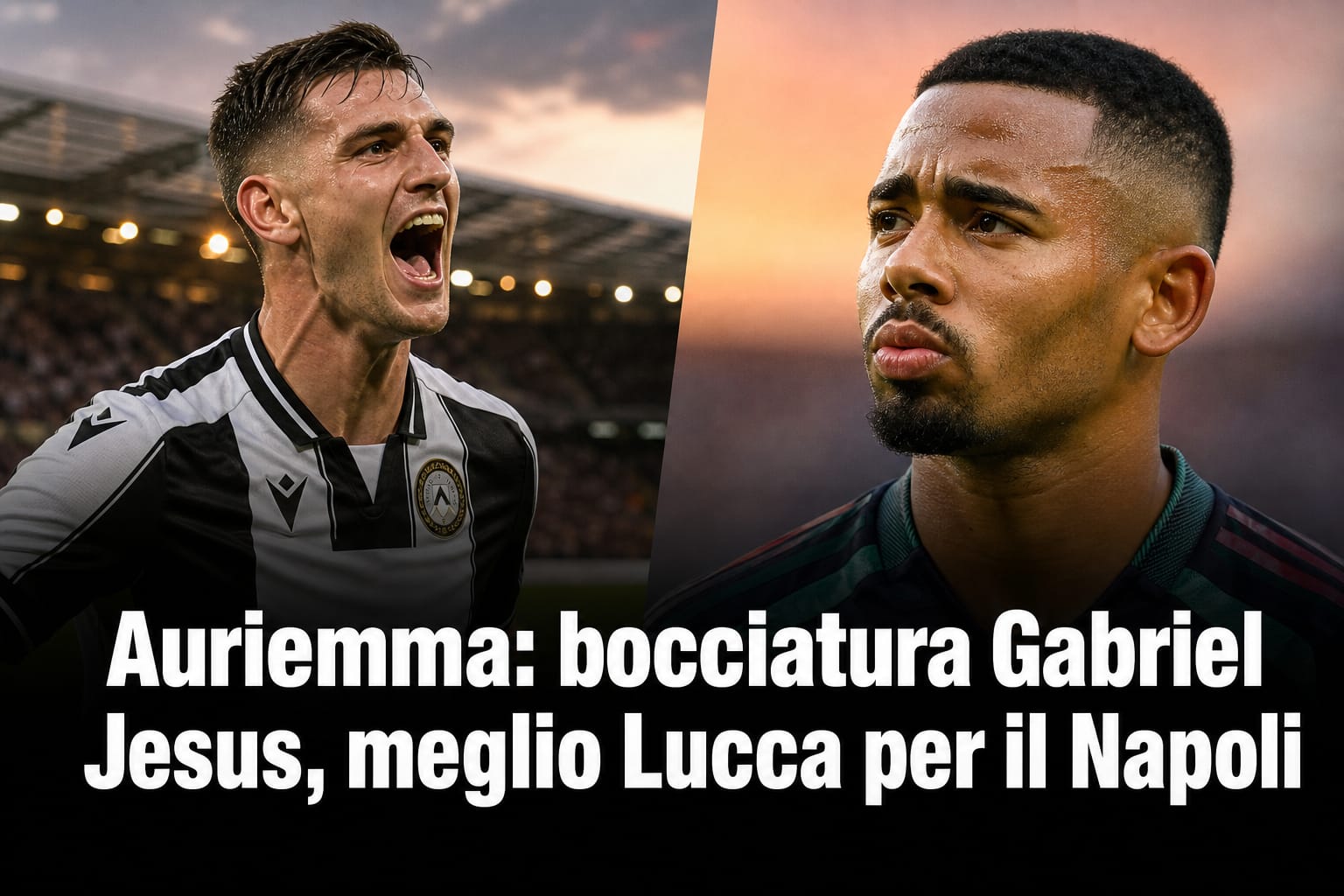 Analisi di Raffaele Auriemma sul calciomercato del Napoli: meglio Lorenzo Lucca rispetto a Gabriel Jesus per l'attacco.